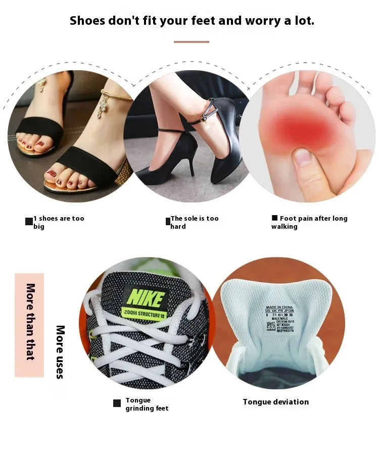 White thin felt shoe tongue stickers for front palm anti-wear protection