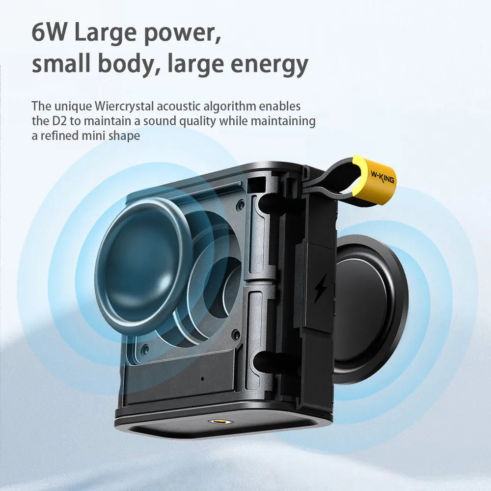 Black portable waterproof Bluetooth speaker with compact dimensions 49.5 x 88.5 x 94.5 mm