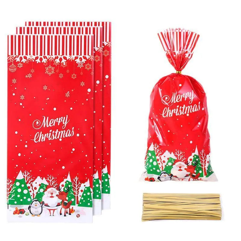 Christmas OPP flat packing bag, 13x27cm, 50 per pack, in Christmas Bag A and B colours