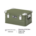Aluminium alloy camping storage box with vehicle mounting in green colour