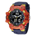 Men's outdoor sports watch with 55mm circular dial and plastic strap in army green colour