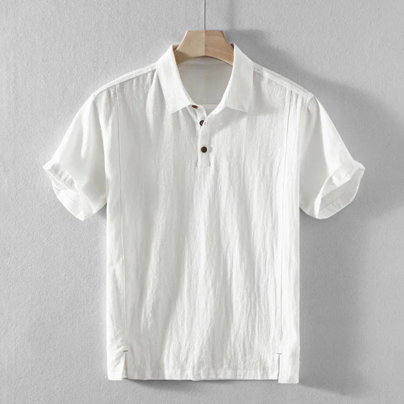 Men's cotton linen shirt in loose fit available in four colours with Asian sizing