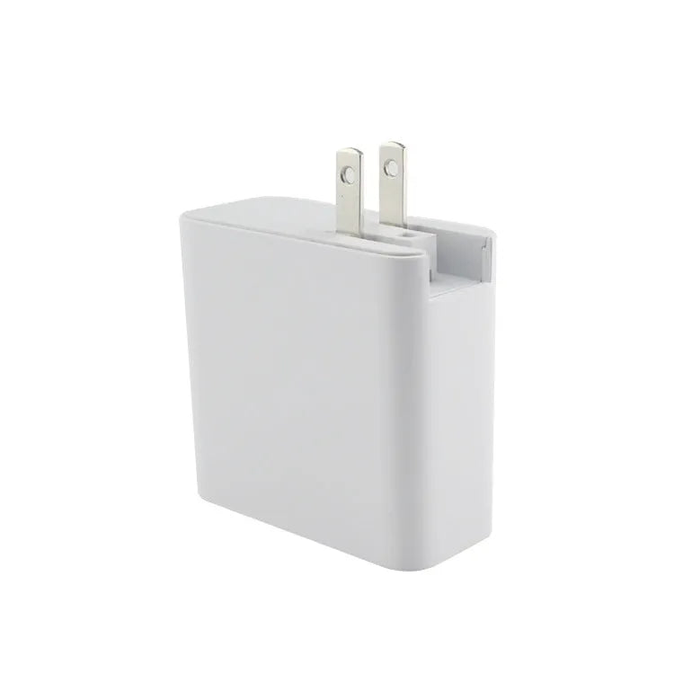 Black 48W USB-C wall charger with four Type-C ports and a UK 3-pin plug on a white background.