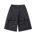 Men's Japanese retro loose casual shorts in polyester, available in white khaki black gray, sizes M to XXL