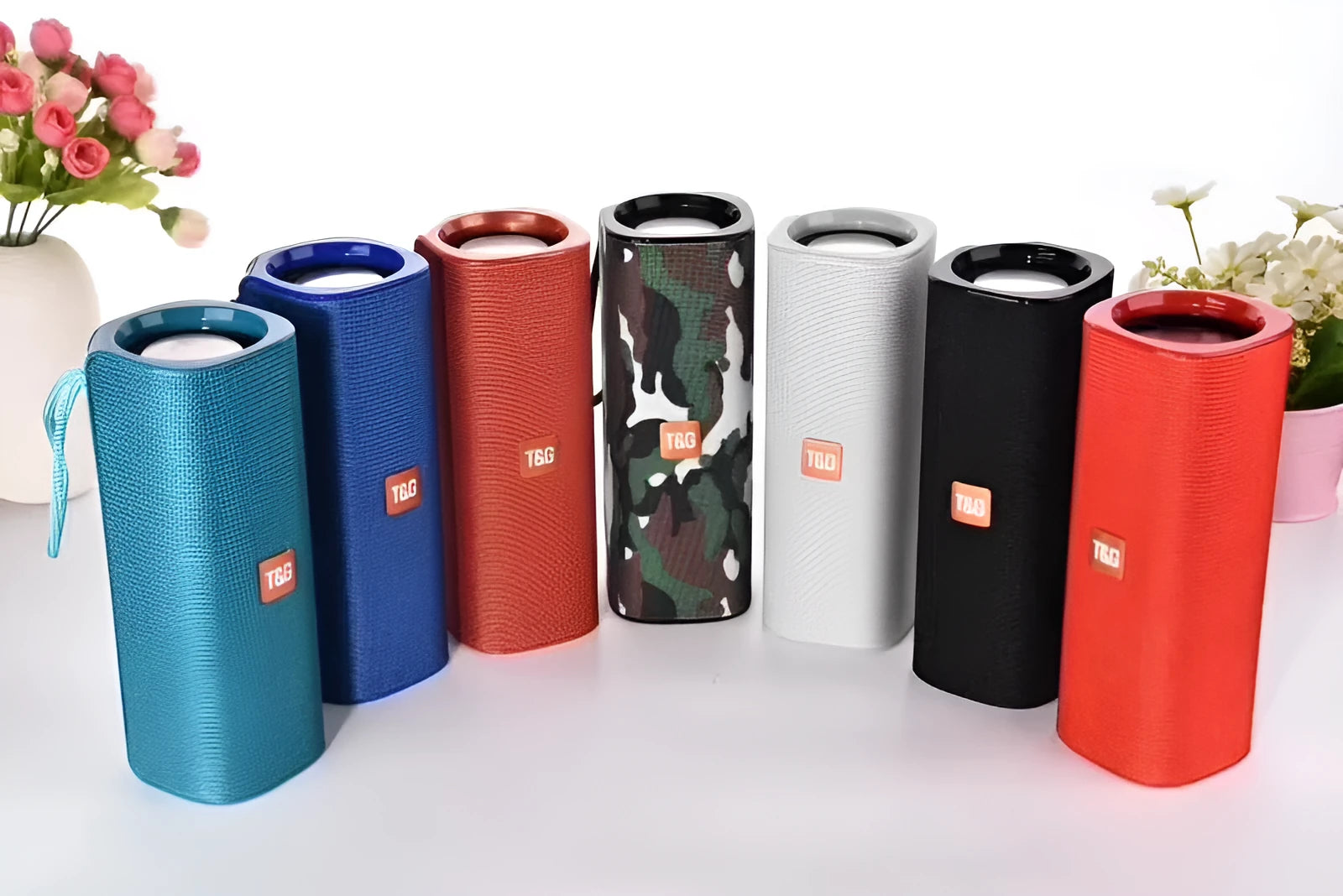 Cloth-covered wireless Bluetooth speaker with USB port and remote control