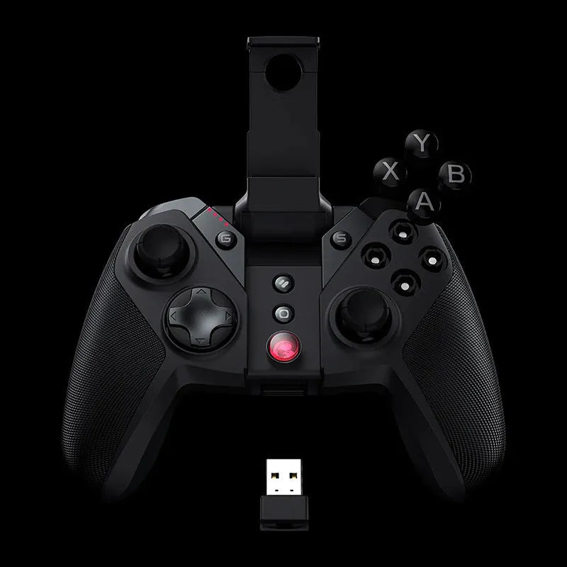 Black Gaishi wired video game controller with type-C cable on a dark surface