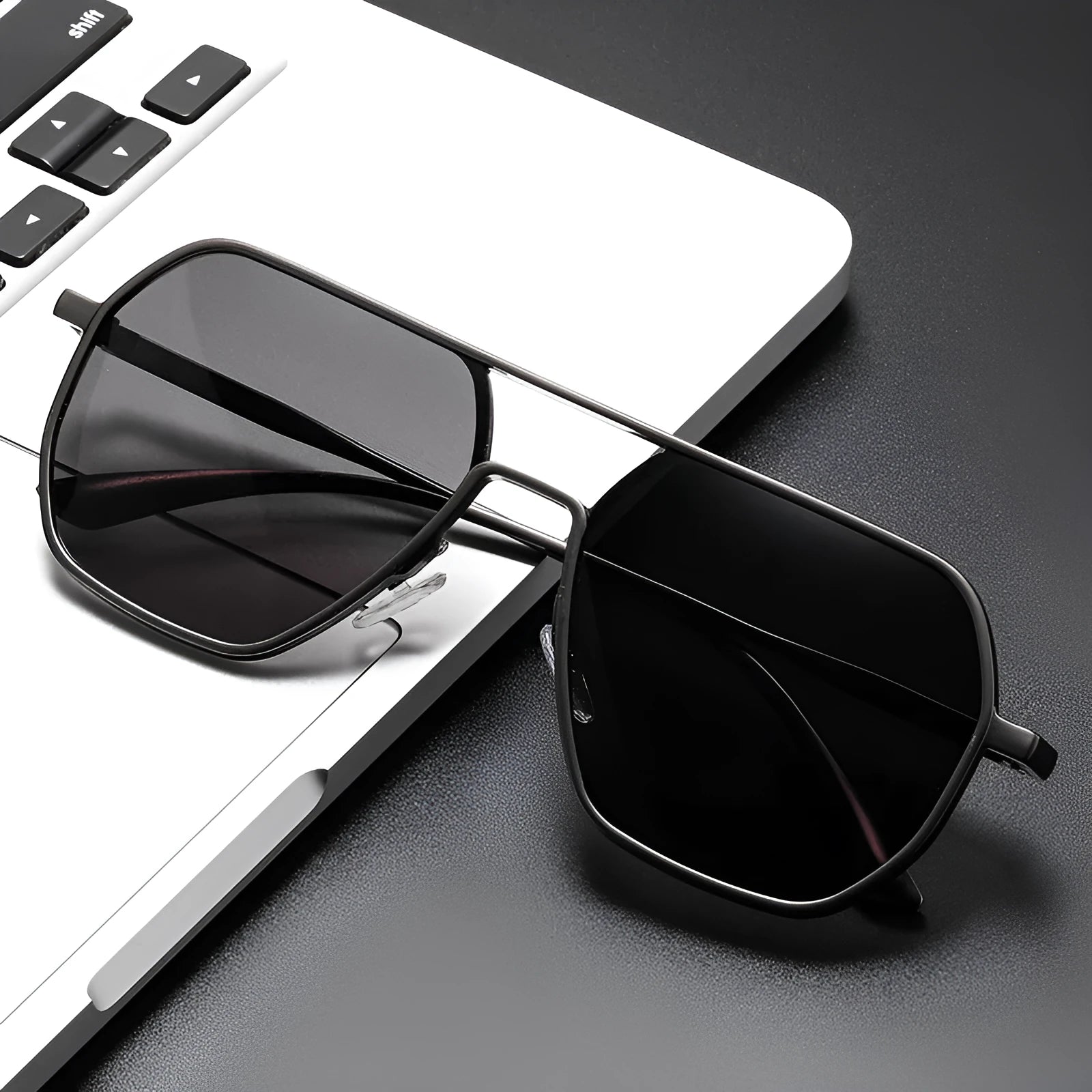 Men's irregular shaped polarised sunglasses with multiple frame and lens colour options