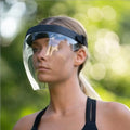 Transparent full face sports mask with edging, 21x16cm, clear plastic, lightweight reusable protection