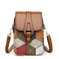 Urban Simplicity horizontal square PU leather crossbody pouch in irregular blue brown with single shoulder strap