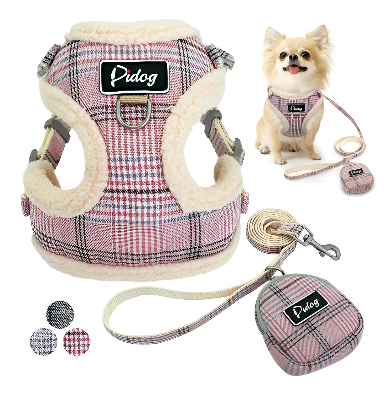 Puppy dog leash in blue, non-scalable, 120cm length, available in sizes S and M