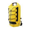 Yellow and black waterproof dry bag backpack with 20L capacity for water sports
