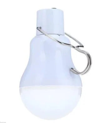 Solar panel LED bulb with screw fitting, warm white light, for outdoor garden or path use