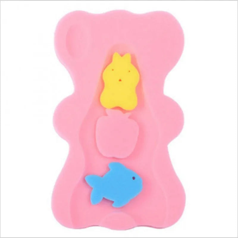 Bath sponge mat in yellow, polyurethane, 4.7 cm thick, for baby bath time