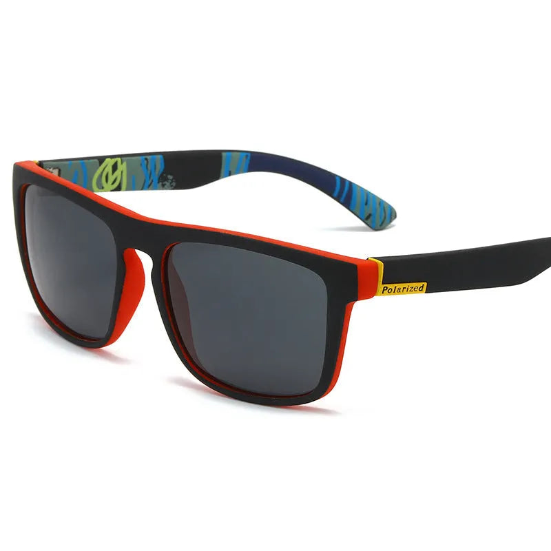 Elastic paint polarised sunglasses UV400 square plastic frame for cycling and driving, retro style