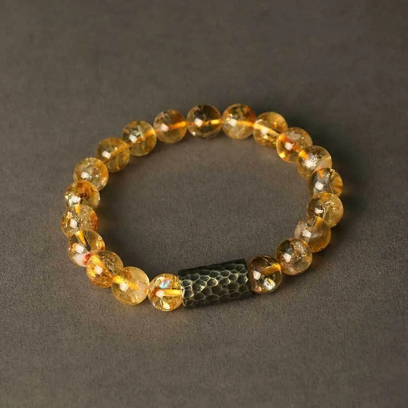 Bodhi yellow tower crystal double ring bracelet retro unisex jewellery
