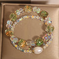 Korean fashion women's irregular crystal bracelet in purple with rhinestone accents