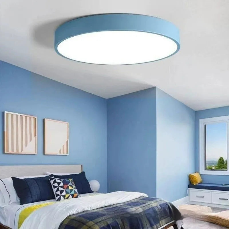 Round engineering ceiling LED lamp with dimmable colour modes for bedroom or living room, 30cm or 40cm