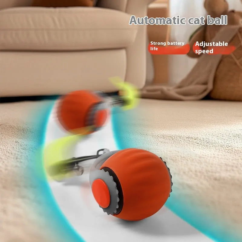 Automatic gravity sensor cat toy ball with Type-C charging port in blue colour
