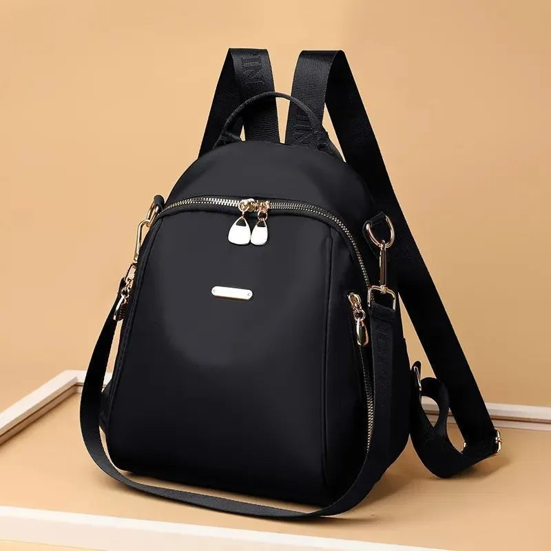 Women's reinforced Oxford cloth travel backpack with zipper changing bag and mobile phone bag, in City Simplicity style