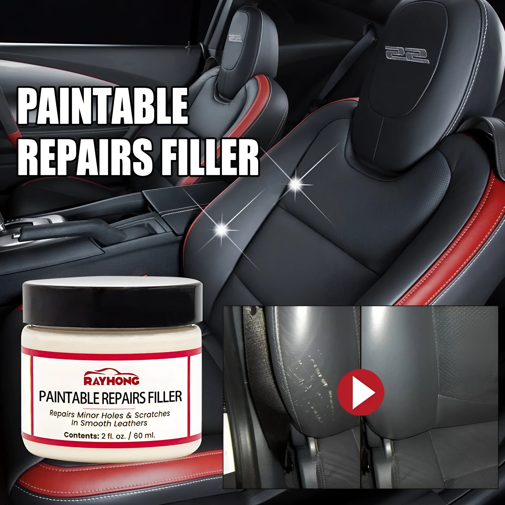 60ml leather repair paste tube for car seats and sofa surface restoration