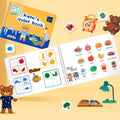 Children's white cardboard Velcro quiet book with themed pages for ages 4-6