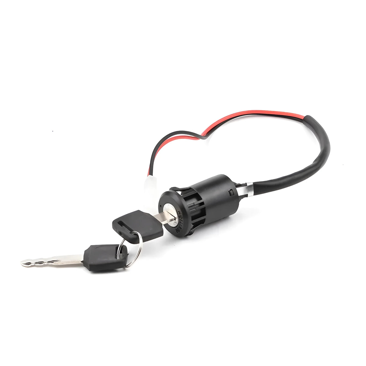 Black universal 2-wire electric door lock ignition switch, 45g, with male head and two buttons