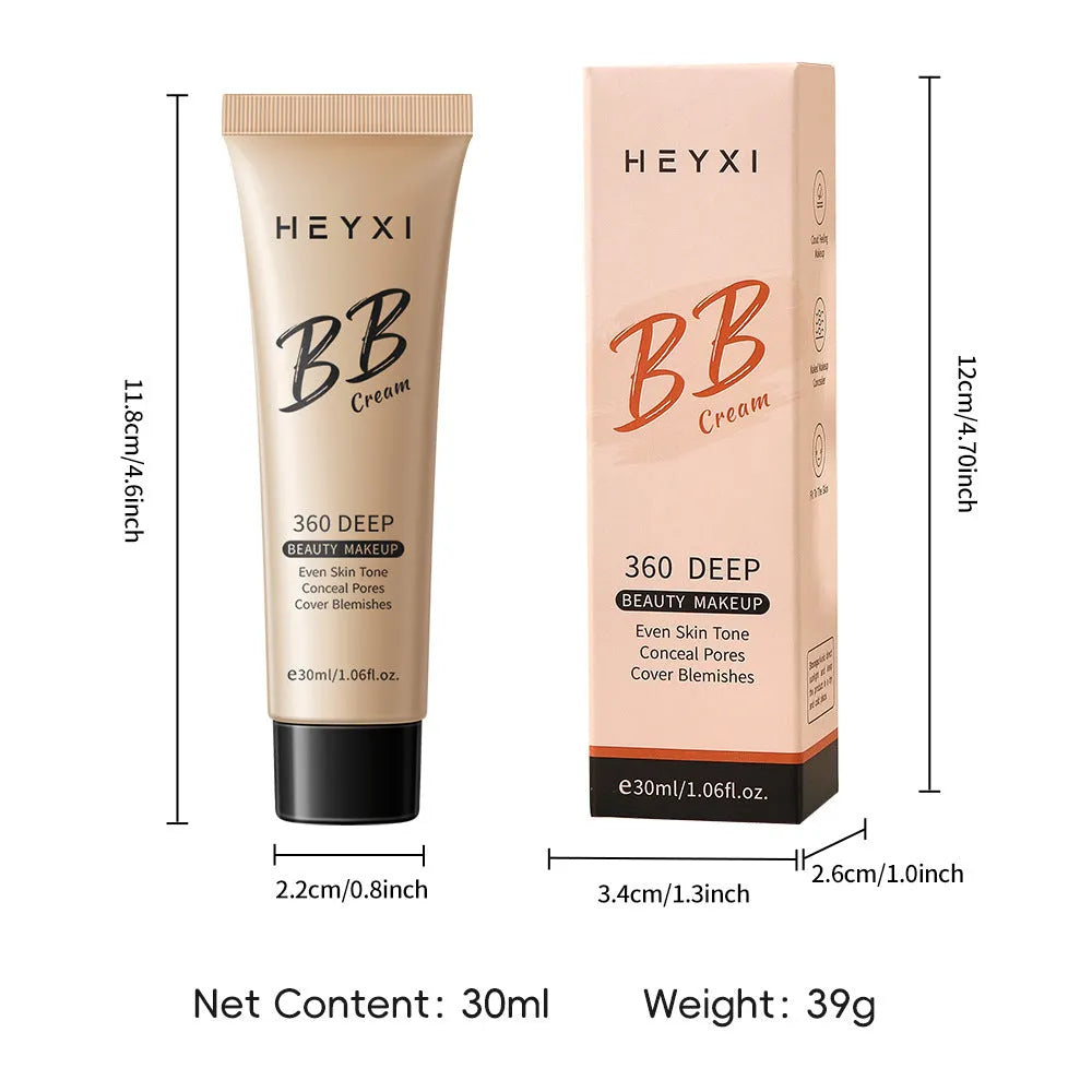 Waterproof sweat-proof BB cream bottle in one of four shades: 01, 02, 03, or 04.