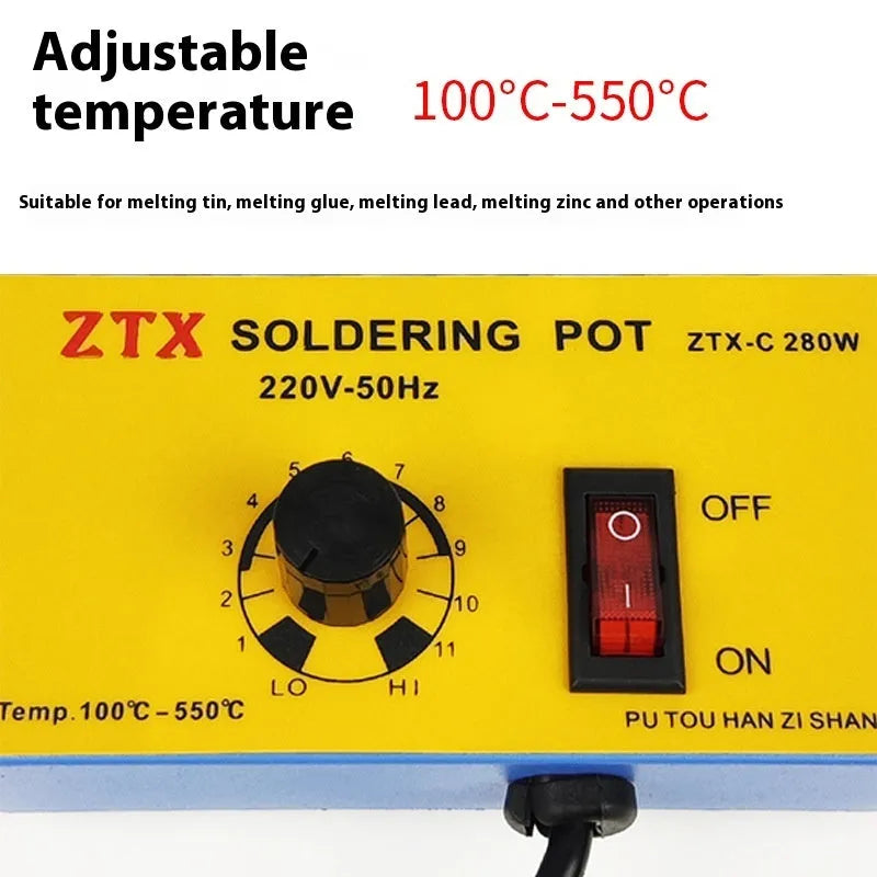 Desktop adjustable temperature tin melting furnace for soldering and jewellery making
