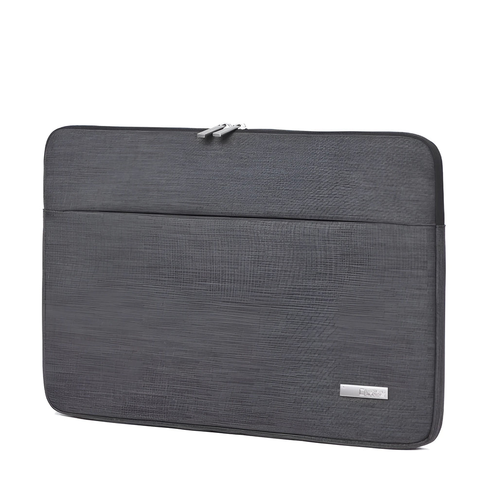 15-inch water repellent polyester laptop liner in light grey, slim design for laptop protection