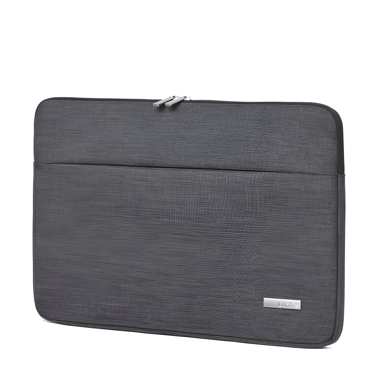 15-inch water repellent polyester laptop liner in light grey, slim design for laptop protection