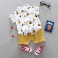 Children's summer sports suit two-piece set Korean style short sleeve for boys girls Light Blue Pink Yellow sizes 80-110cm