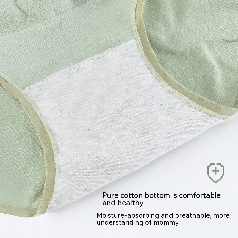 Thin seamless cotton crotch high-waist maternity underwear for pregnant women in neutral colours