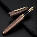 Wooden rotating cap fountain pen for business calligraphy with multiple wood finish options