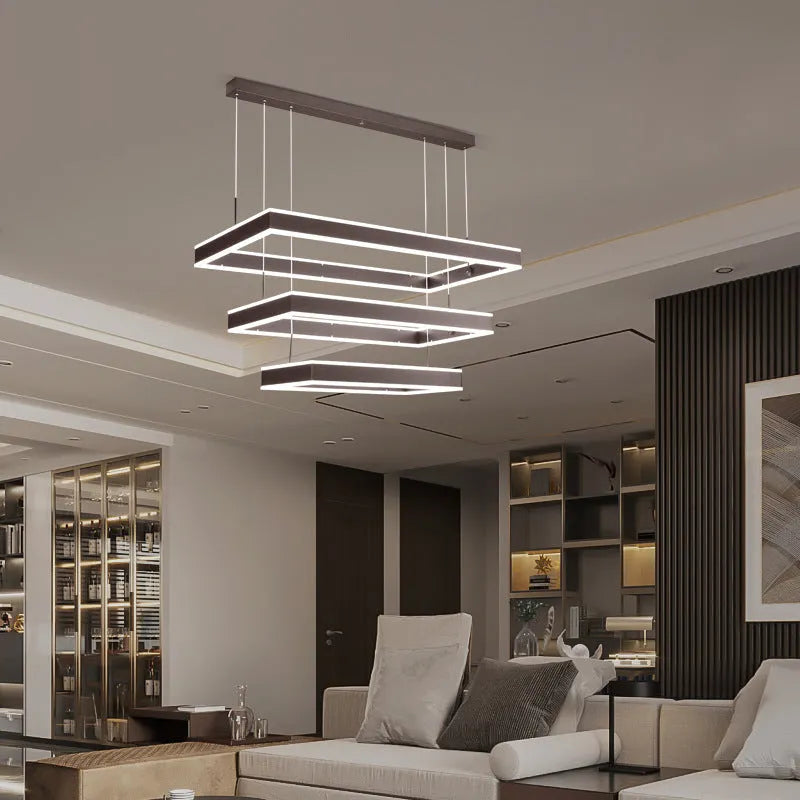 Brown fish-shaped pendant lamp ceiling chandelier with remote control and USB power cable