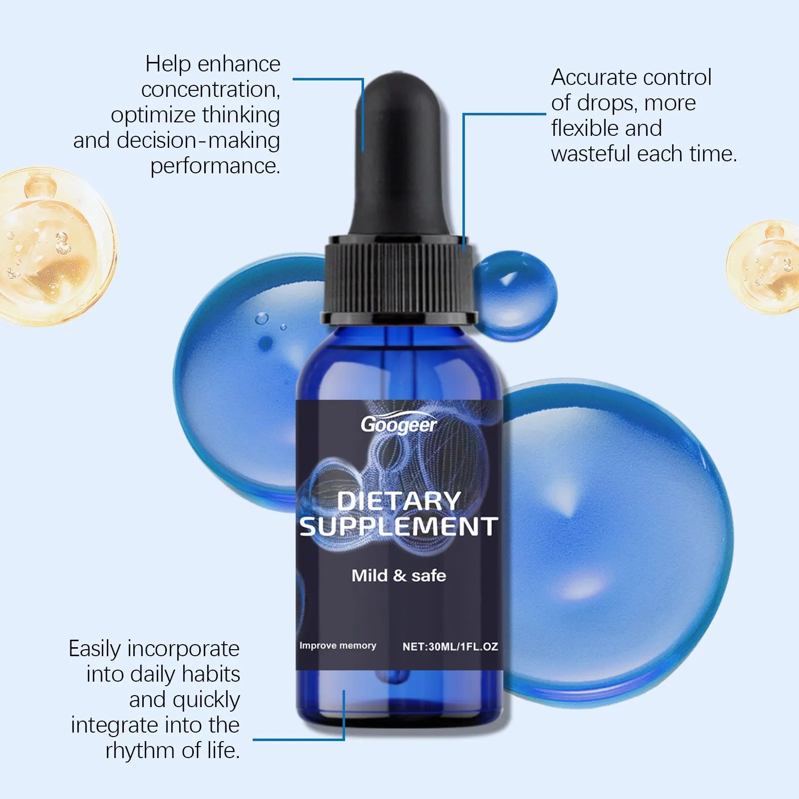 Googeer dietary supplement body treatment gel 30ml container for topical skin application