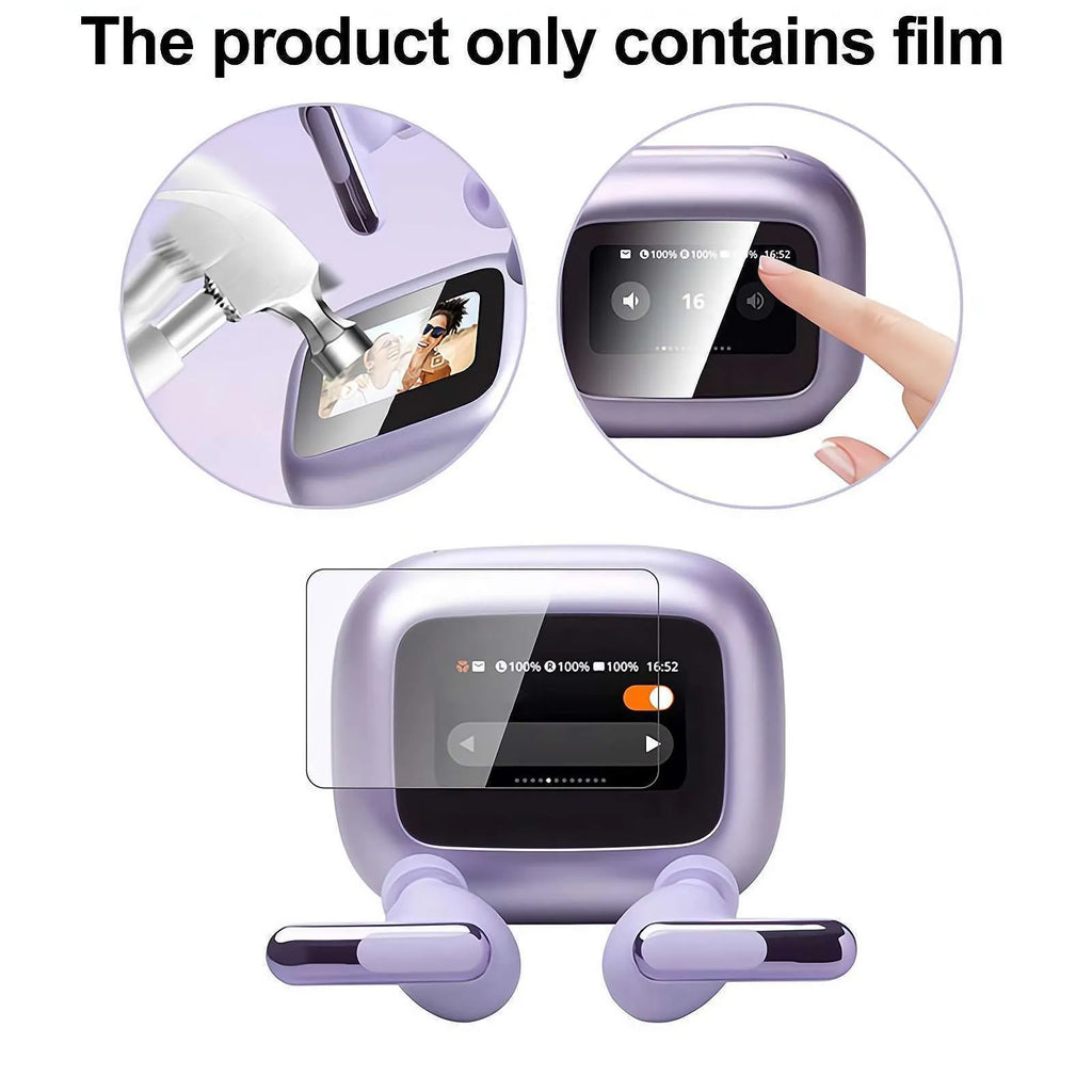 Transparent LCD screen protector film for smart Bluetooth headset, 6cm x 4cm x 2cm packaging