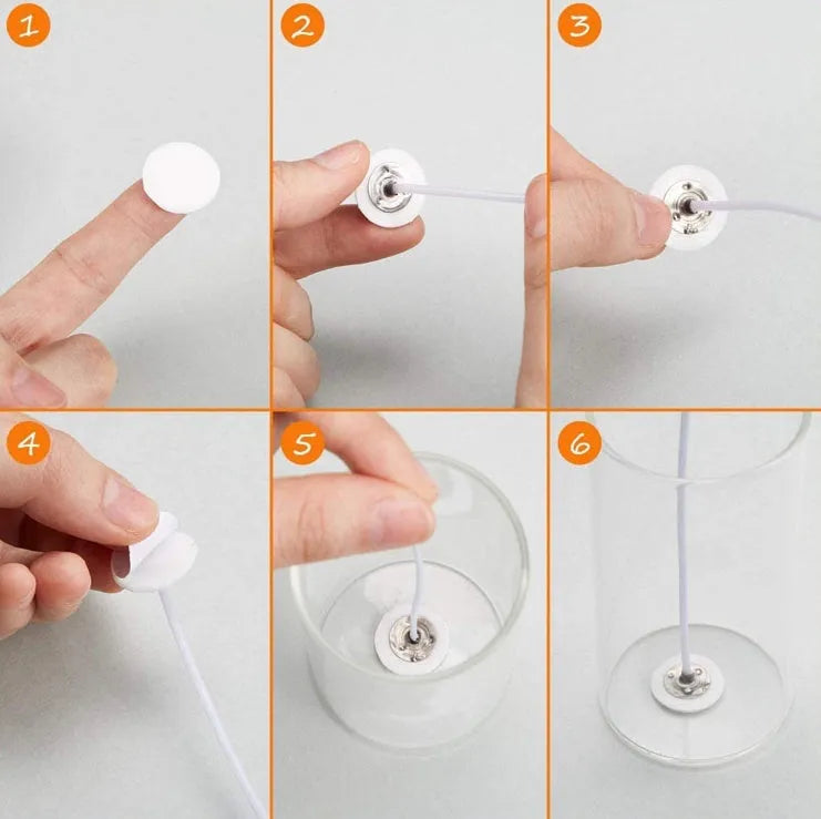 Round double-sided foam candle wick sticker in 15mm and 20mm dot diameters for soy wax candle making