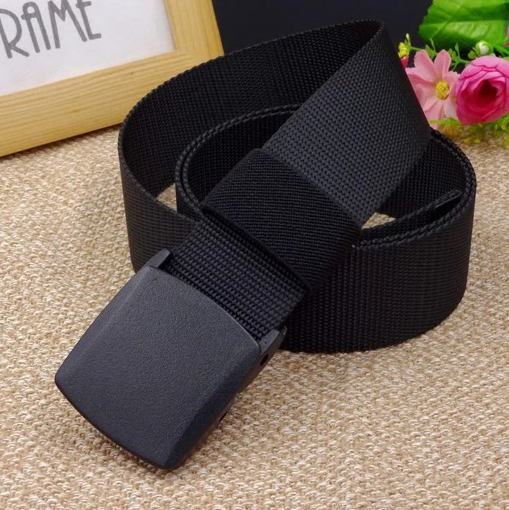 Men's anti-allergic belt metal buckle Korean version black colour