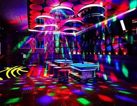 Black or white LED laser magic fan stage lighting equipment with dual laser beams and RGB LEDs