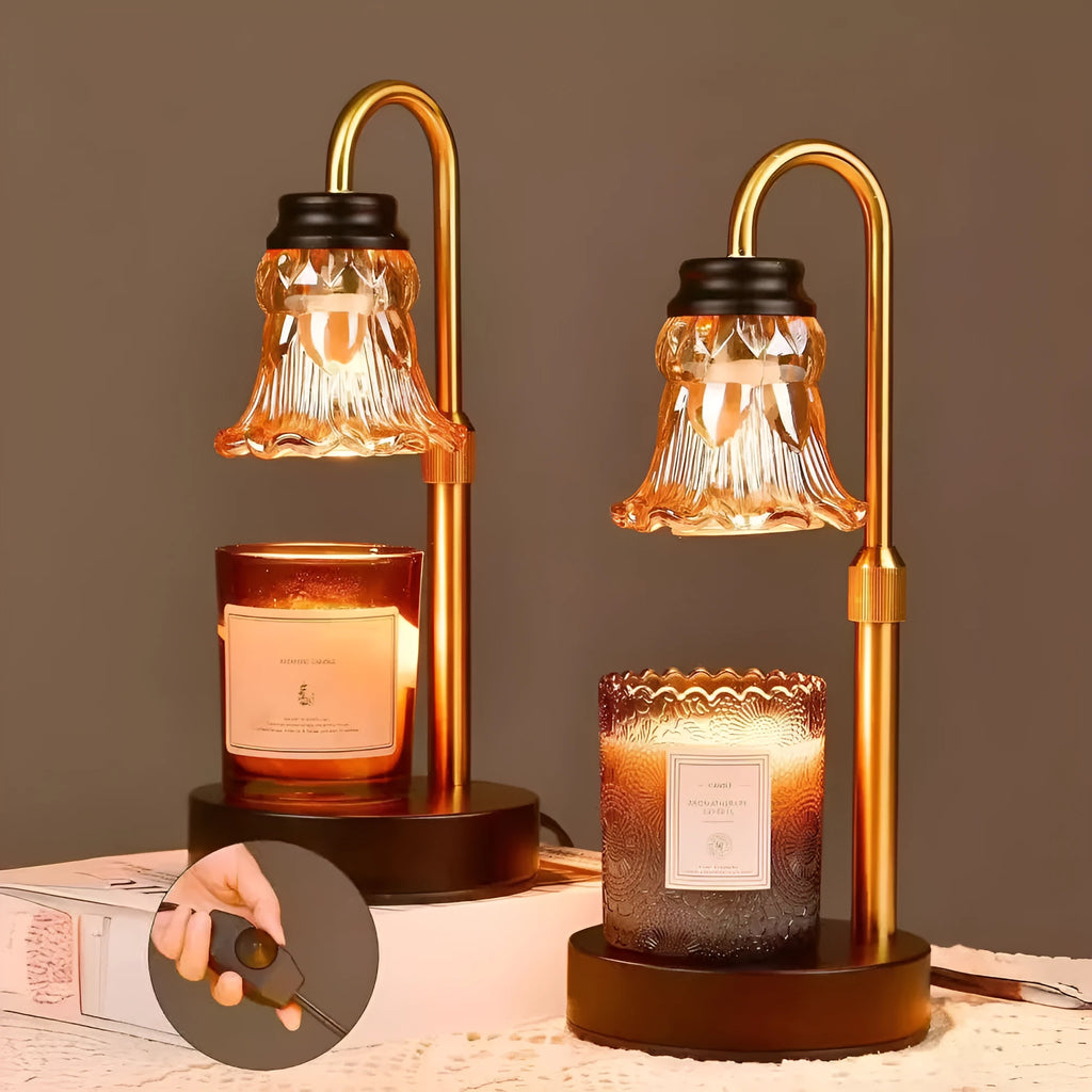 Bamboo-based aromatherapy wax melting lamp with international plug attachments