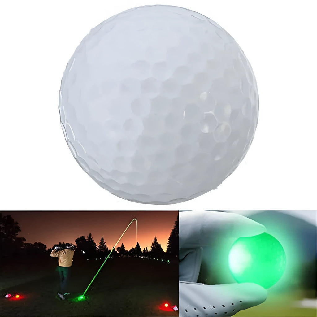 Glow Ball strobe golf ball on grass, random colour, 4.3 cm diameter