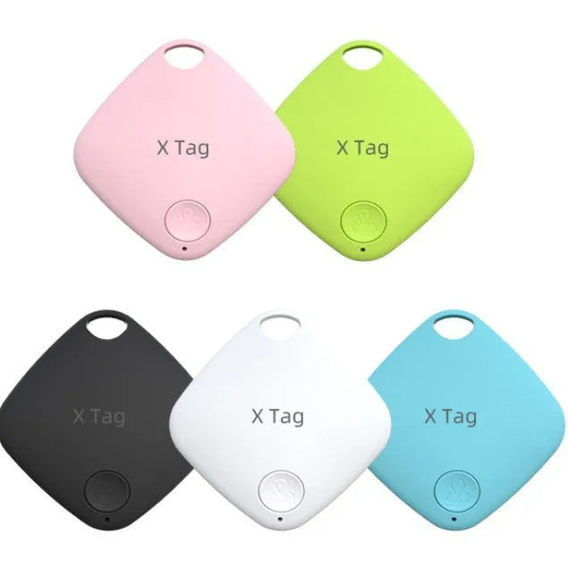 Bluetooth anti-lost tracker in black, blue, green, pink, or white colours for keys, wallets, and pets