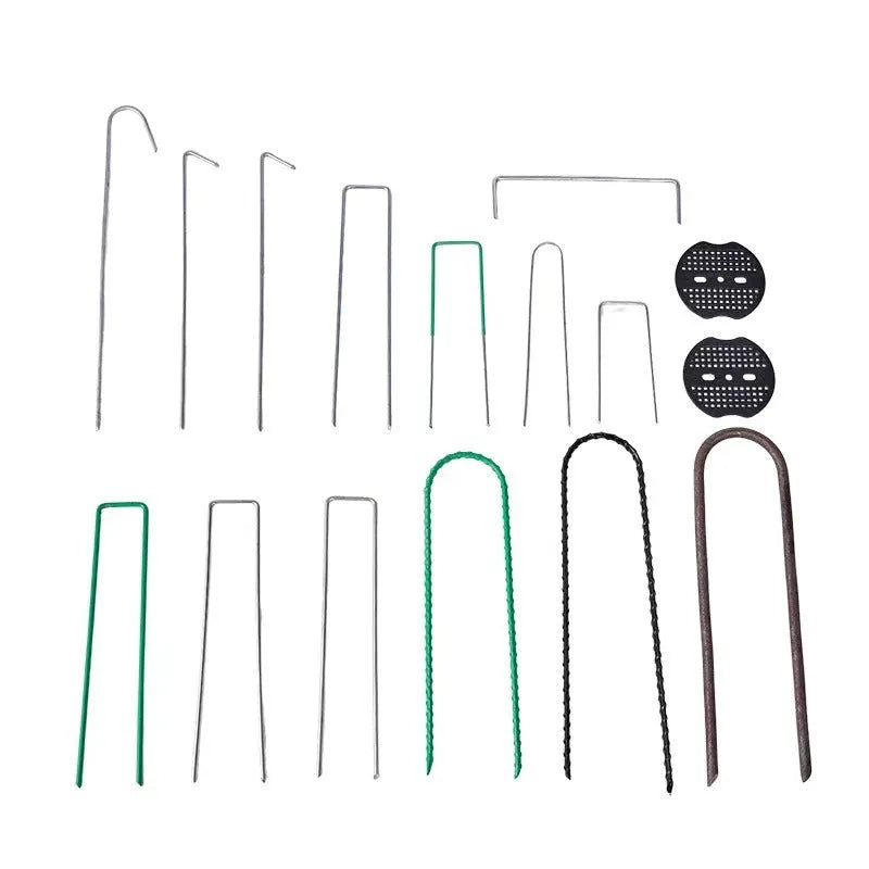 Galvanised steel ground nail 4cm wide 15cm long 3.0mm wire for landscaping cloth fixing