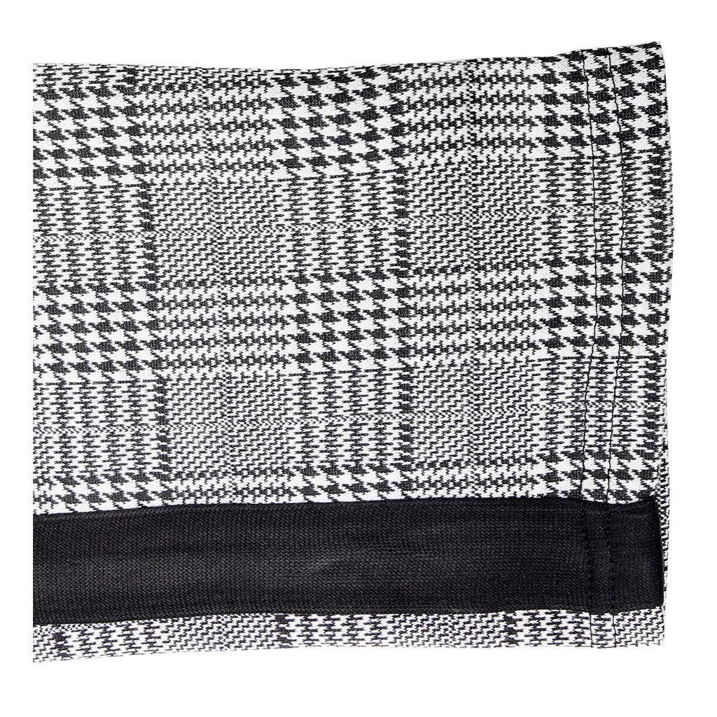 Men's high elasticity polyester plaid casual trousers in black border colourway