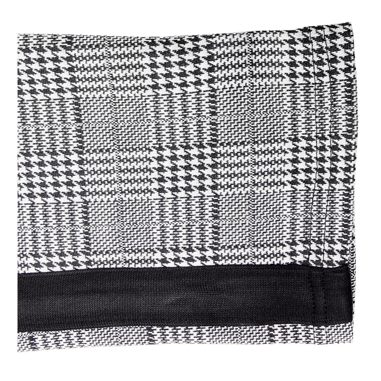 Men's high elasticity polyester plaid casual trousers in black border colourway
