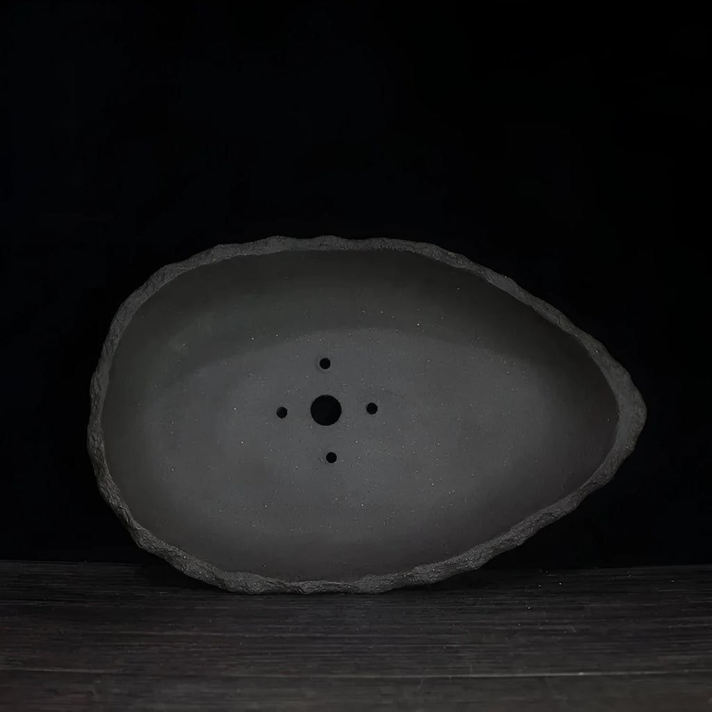 Handmade purple clay ceramic flower pot for floor-standing indoor plants