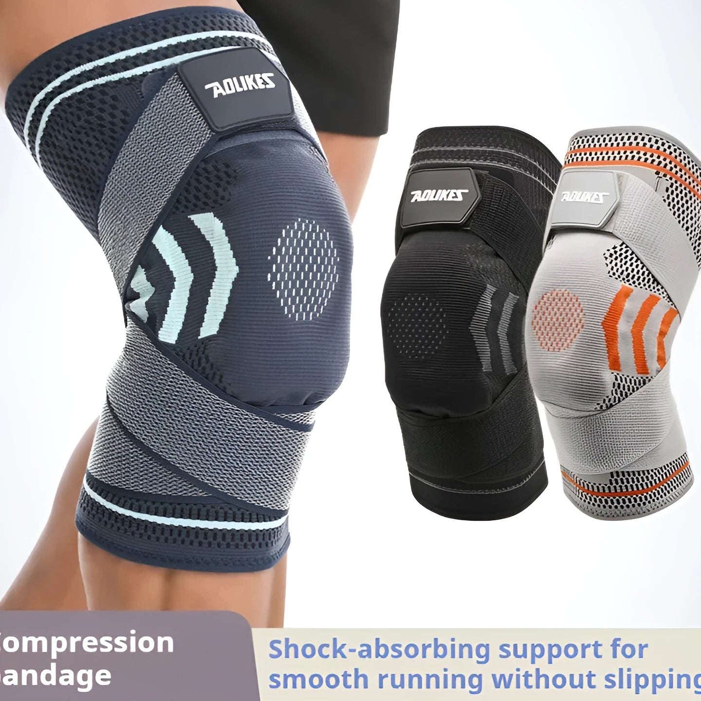 Nylon knee pad for cycling running mountaineering in three colours and three sizes (M L XL)