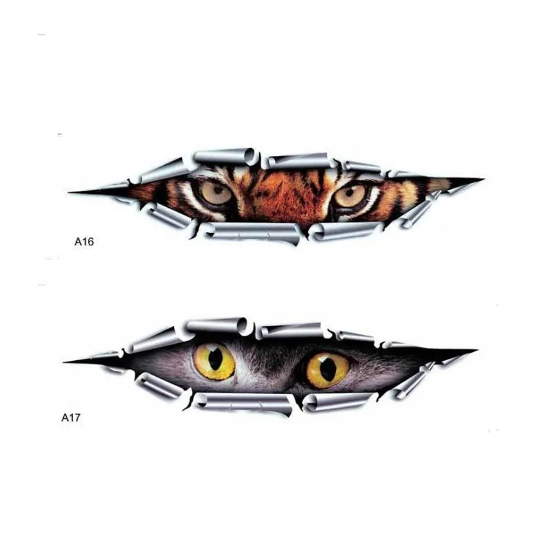35cm transparent car sticker with Tiger Eye or Eagle Eye pattern for vehicle decoration