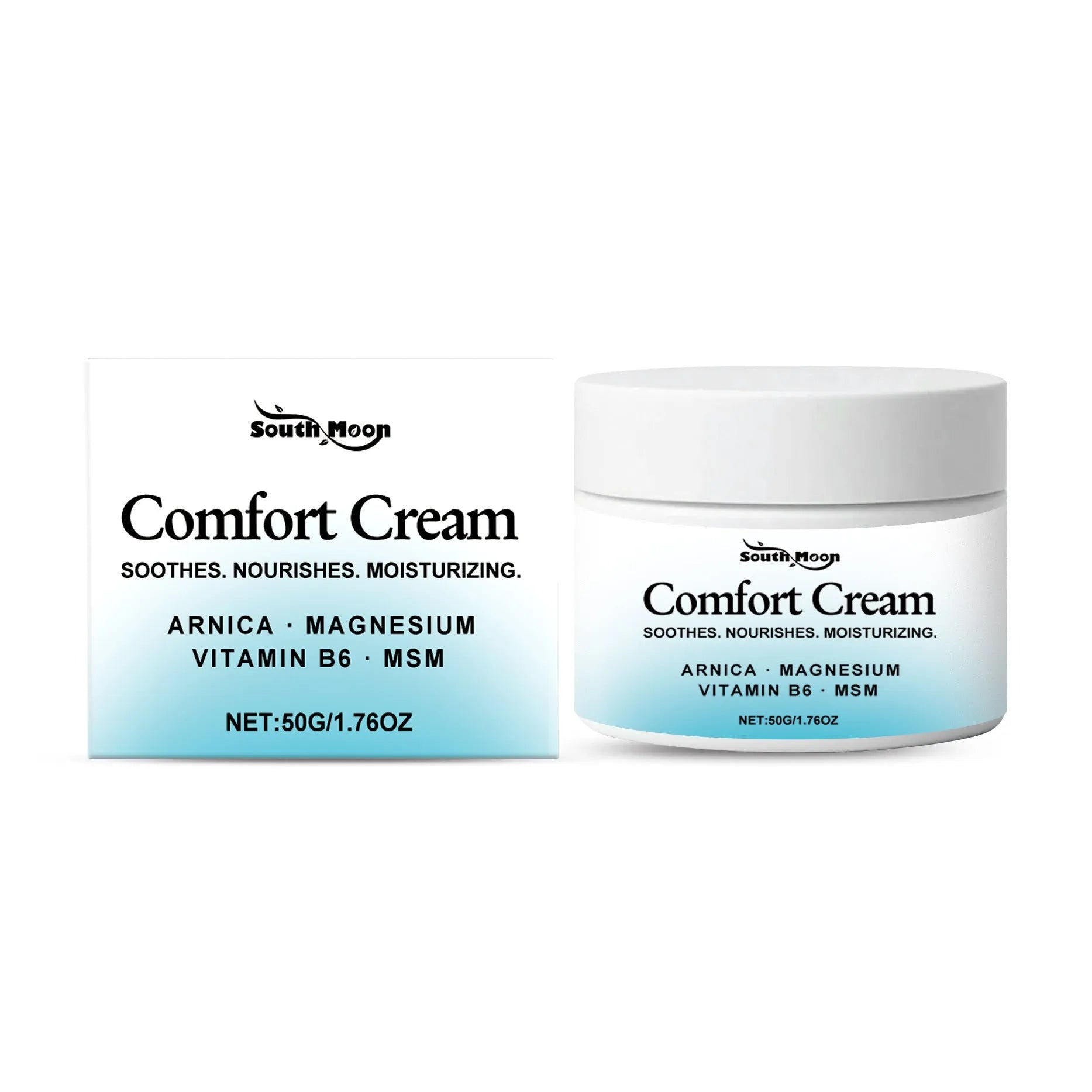 50g moisturising cream jar with shanjinchehua, pyridoxine and menthol ingredients