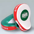 Vertical gold and green PU baffle target for boxing and Sanda martial arts training.